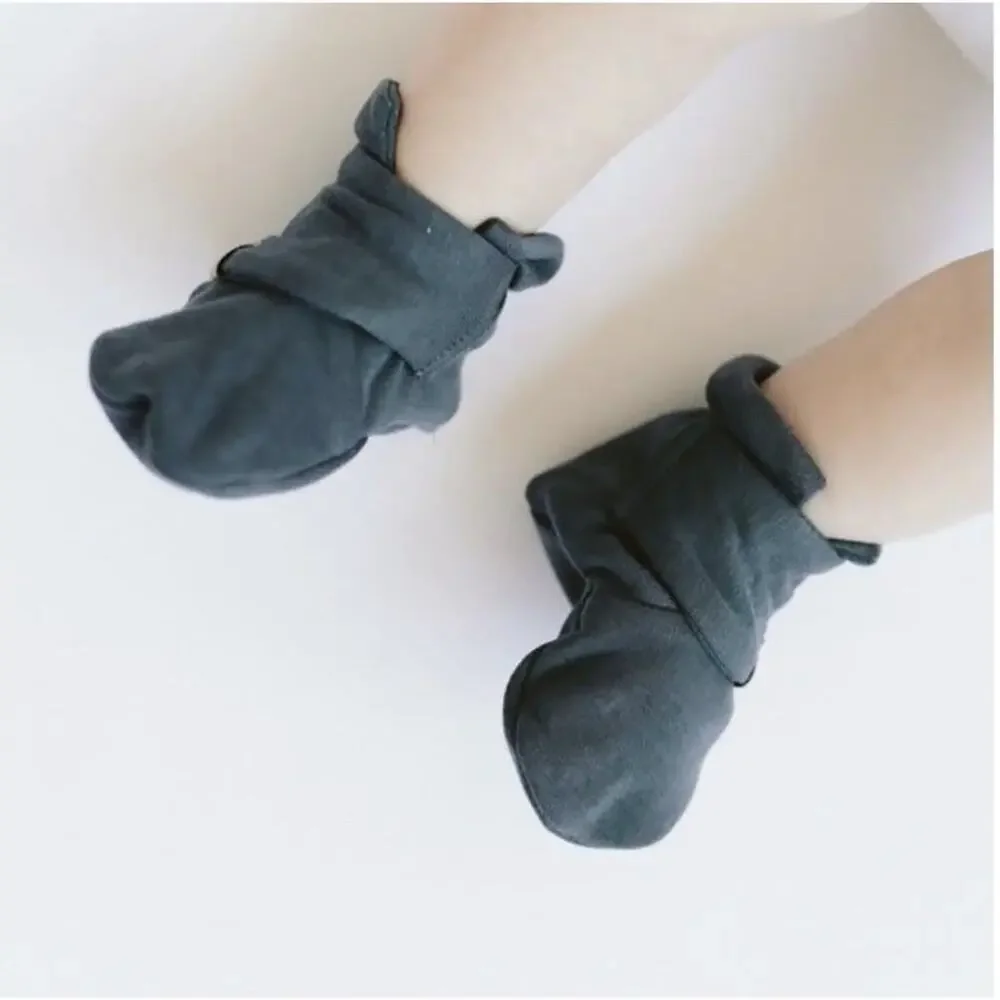 Goumi Baby Booties Size 12-18‎ Months Stay On Boot Organic Bamboo Black Midnight